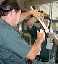 Mr. Stewart appling the product 83-825 Silicon and Adhesive Remover