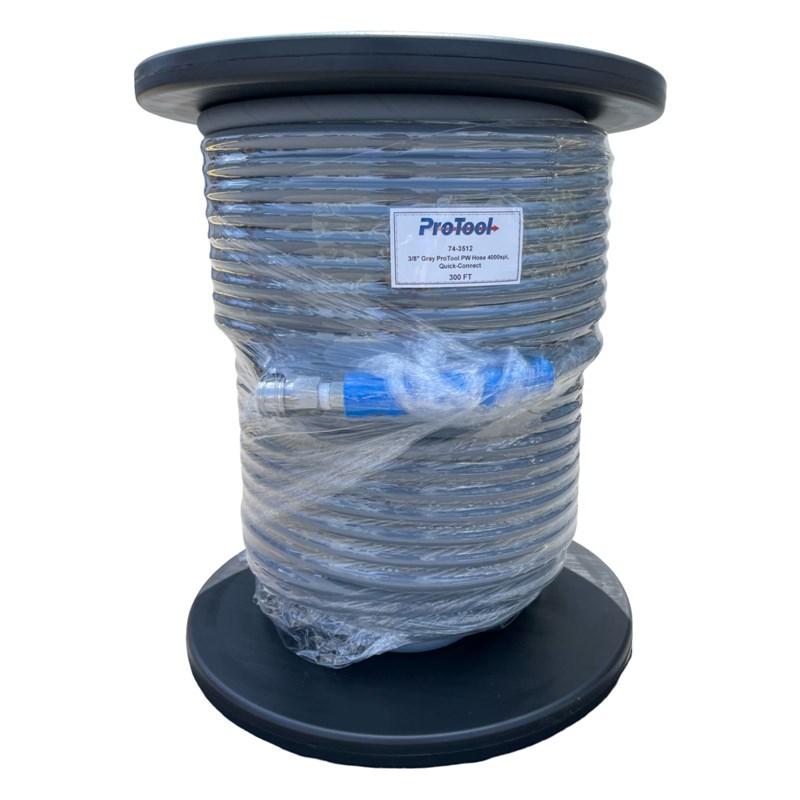 Hose PW 300ft 4000psi 1W Gray w/QC  