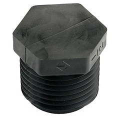 Plug 1/2in Male NPT Black HDPE
