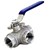 3 Way Ball Valve Stainless Steel 1/2in NPT SS Image 1