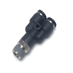 Wye 1/2in NPT to Pushfit 1/2 Acetal