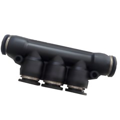 Manifold 5 Port PushFit 1/2in Black Acetal